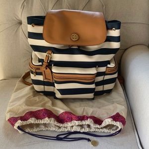 Almost New! Tory Burch Kerrington Striped Backpack